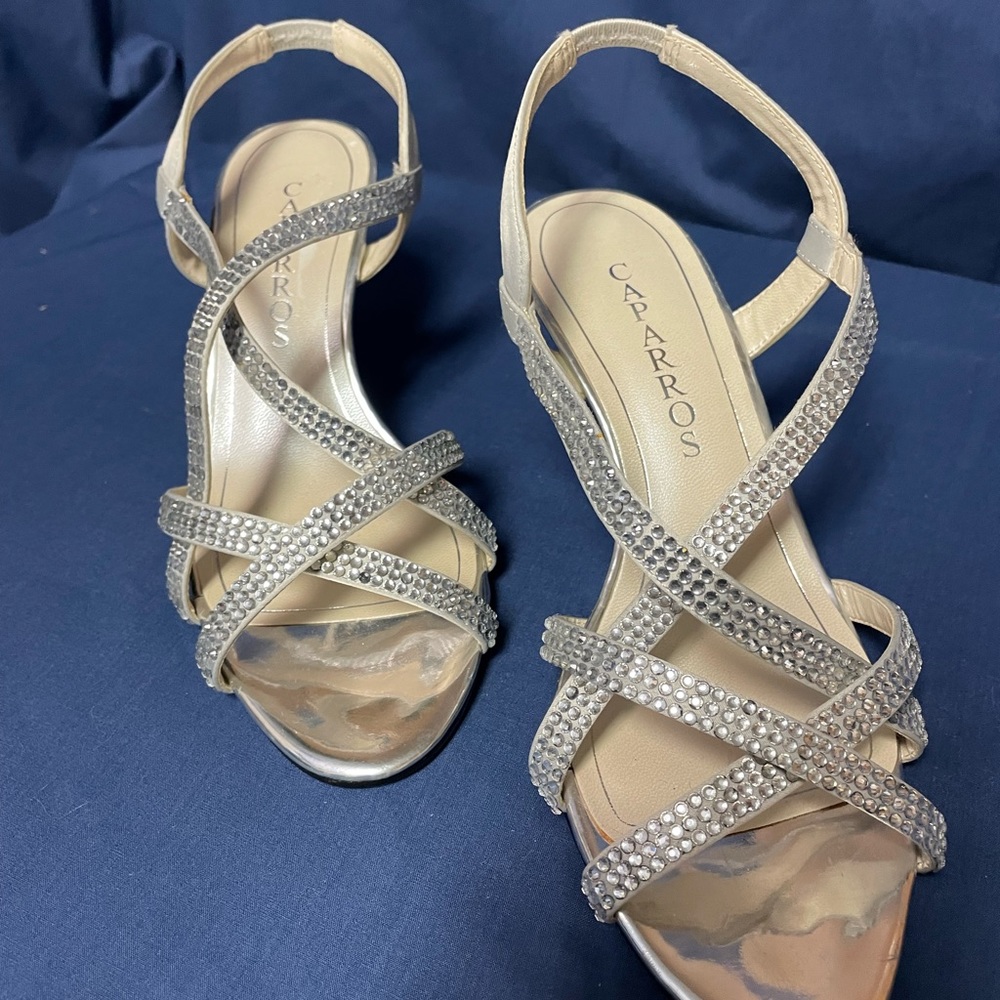 Silver Sparkle, Strappy High Heels